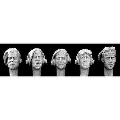 Heads, Brit. WW2 tank beret 1/35