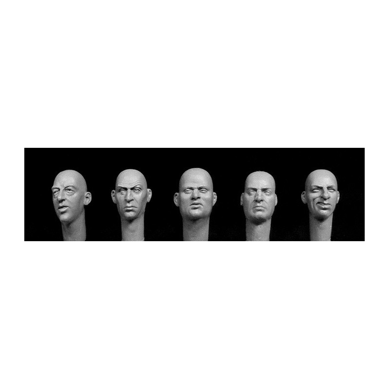 5 additional bald heads, European features 1/35