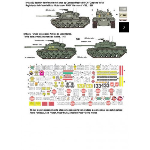 M-48 en España, calcas 1/35