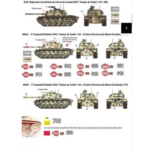 M-48 en España, calcas 1/35