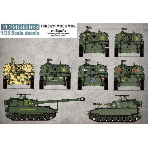 M-108 y M-109 en España, calcas 1/35