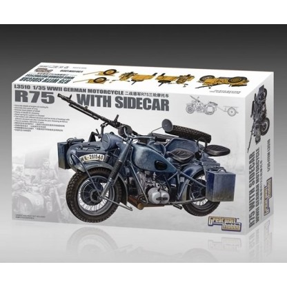 WWII German Motorcycle R75 with Sidecar 1/35