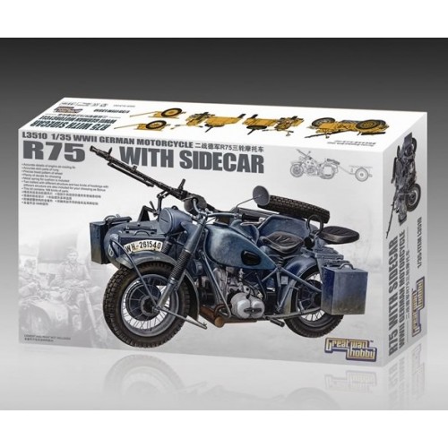 WWII German Motorcycle R75 with Sidecar 1/35