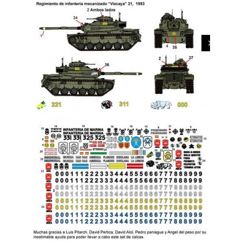 35217 M60 en España, calcas escala 1/35