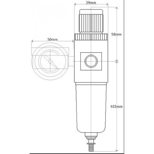 MINI FILTRO DE AIRE CON MANOMETRO 1/8 A 1/8