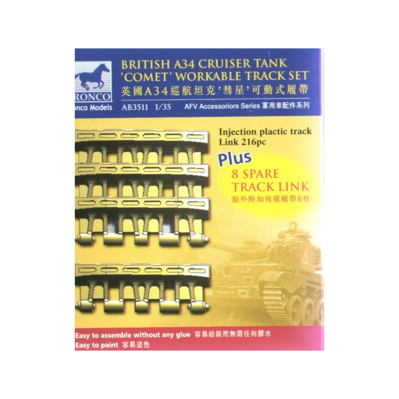 CADENAS PARA A34 COMET 1/35 BRONCO