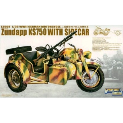 WWII German Zundapp Ks750 With Sidecar W/ Trailers 1/35
