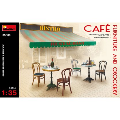 Cafe Furniture (tables and chairs) & Crockery 1/35