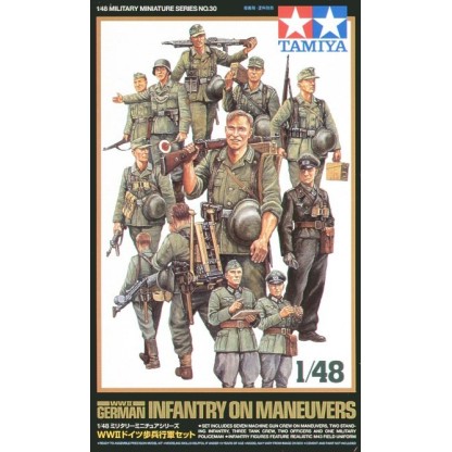 German (WWII) Infantry on maneuvers x 15 figures 1/48