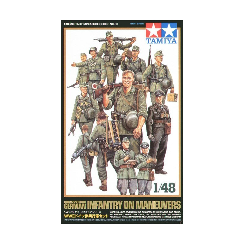German (WWII) Infantry on maneuvers x 15 figures 1/48