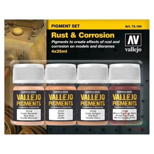 Set de Pigmentos oxido y corrosión 4x35 ML.