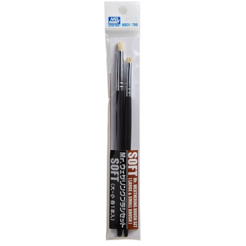 Mr. Weathering Brush Set SOFT (Large & Small)