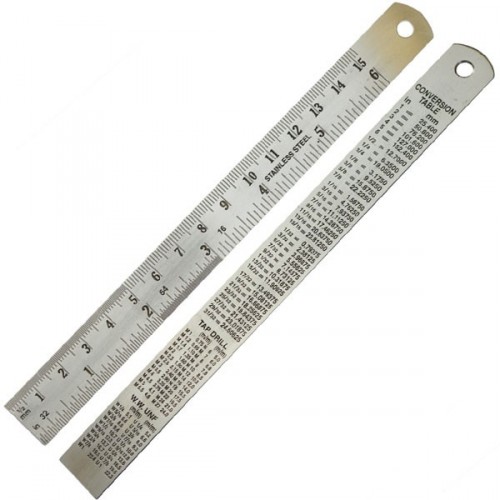 Regla 150mm Acero inox pulg-mm Dismoer