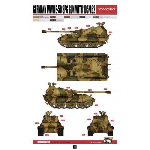 Germany WWII E-50 SPG GUN with 105/L62 1/72