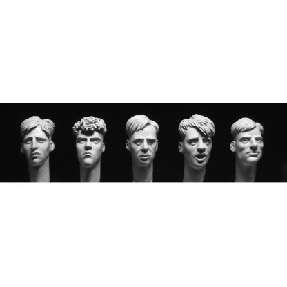 5 heads with 1940/50s 'short back and sides' haircuts 1/35