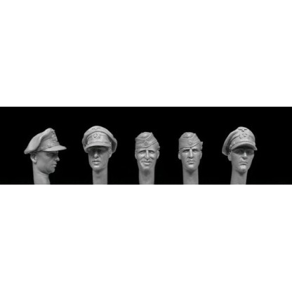 3 HEADS, SS panzer crew with separate headband assembly  1/35