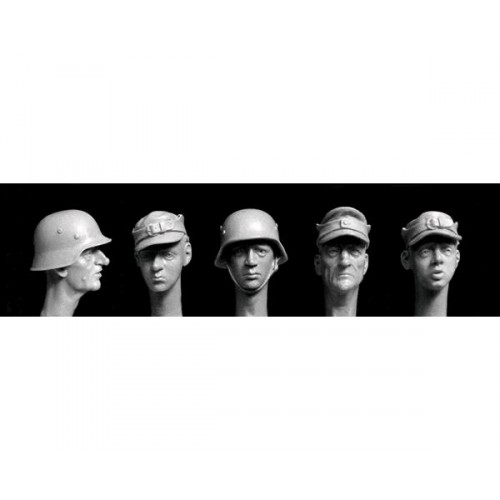 3 HEADS, SS panzer crew with separate headband assembly  1/35