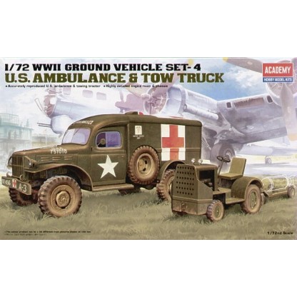 WWII US Ambulance and Airfield Bomb Towing Tractor 1/72