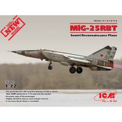 Mikoyan MiG-25RBT Soviet Reconnaissance Plane (100% new molds) 1/72