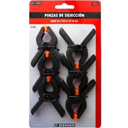 Pinzas Pequeñas de Sujección 60mm 6uds