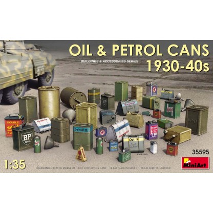 Oil and petrol cans from the 1930-40s. 1/35