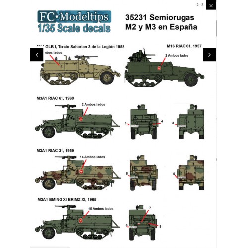 Calcas semiorugas M2 y m3 en España, escala 1/35