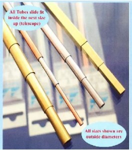 TUBO DE ALUMINIO 3X0.45x 2.1 mm. interior (4 PIEZAS) 305 MM.