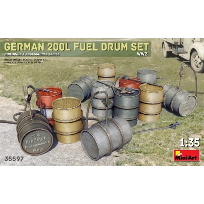German 200L Fuel Drum Set WWII 1/35