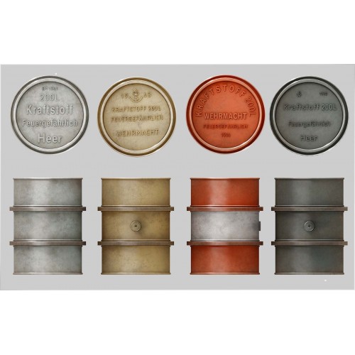 German 200L Fuel Drum Set WWII 1/35