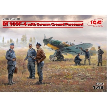  	Messerschmitt Bf 109F-4 with German Luftwaffe Personnel  1/48