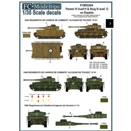 Calcas Panzer IV y Stug III en España 1/35