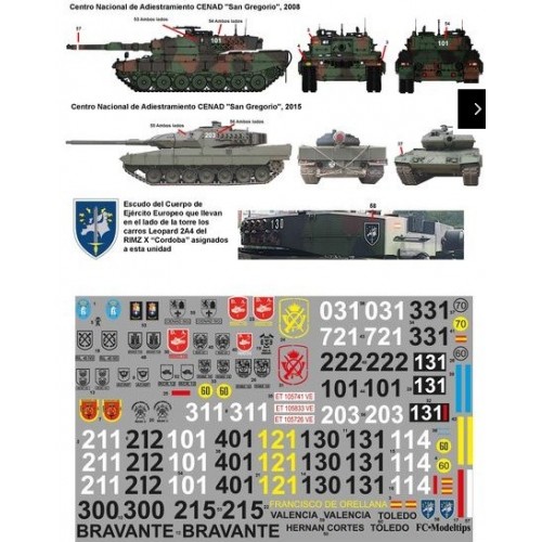 Calcas para Leopard 2A4 y Leopardo 2E en España  1/35