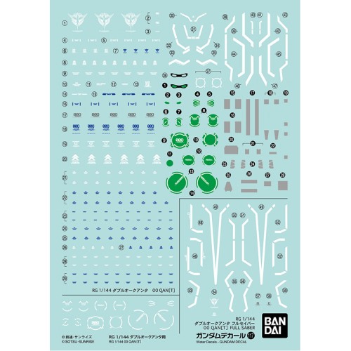 GUNDAM DECAL 117 RG OO QANT 1/144