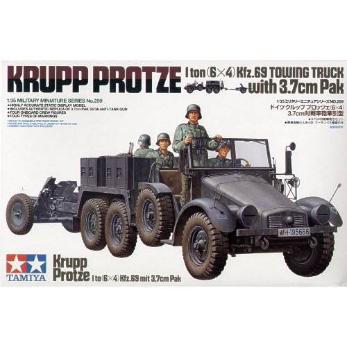 Krupp-Protze Kfz.69 1 ton (6 x 6) towing truck with 37mm Pak 1/35