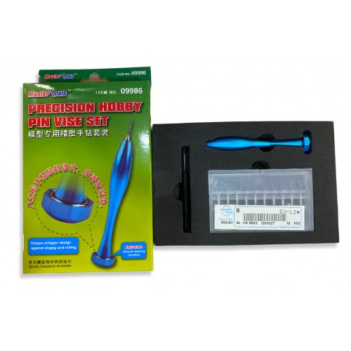 Mini taladro manual con brocas de 0,1 a 1,2 mm.