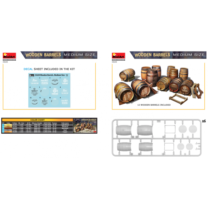 WOODEN BARRELS. MEDIUM SIZE 1/35
