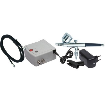 Mini air compressor with airbrush