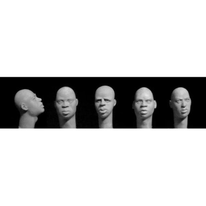 5 heads, Bare heads, black African features 1/35