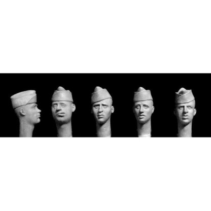 5 heads, wearing US 'Overseas' caps 1/35
