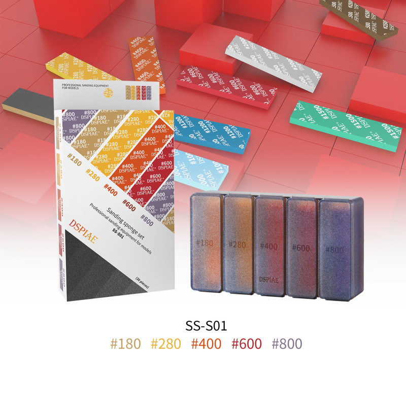 Sanding sponge set grit 180, 280, 400, 600 and 800