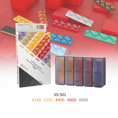 Sanding sponge set grit 180, 280, 400, 600 and 800