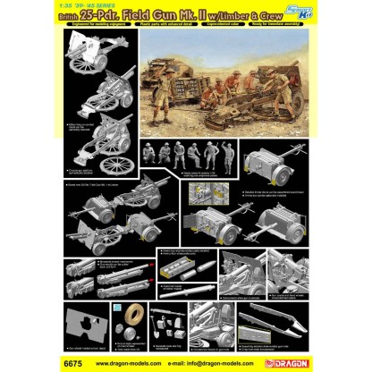 British 25 Pdr. Field Gun Mk.II w/Limber and Crew 1/35