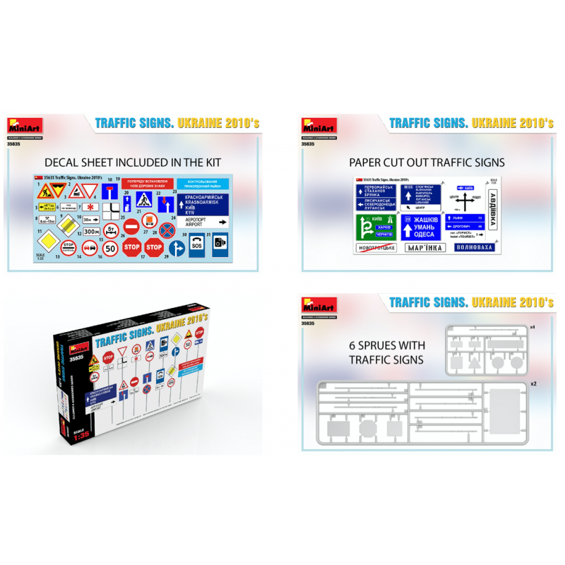 ALLIES ROAD SIGNS WWII. EUROPEAN THEATER OF OPERATIONS 1/35
