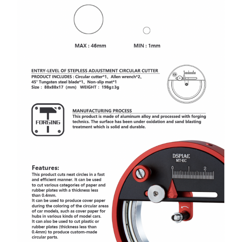 LEVEL OF STEPLESS ADJUSTMENT CIRCULAR CUT