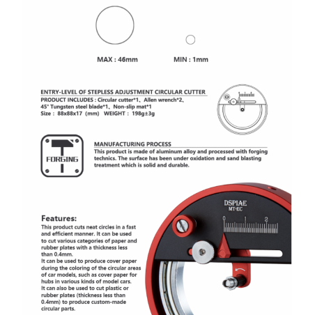 LEVEL OF STEPLESS ADJUSTMENT CIRCULAR CUT