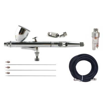 FINE-ART FA-180XK - Aerógrafo, con boquillas de  0,2/0,3/0,5mm, con accesorios