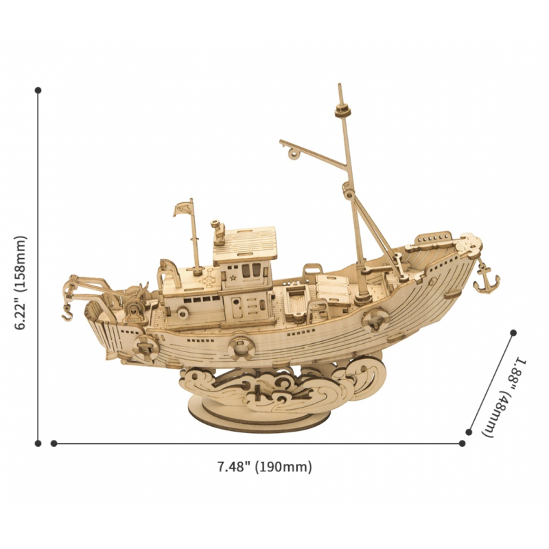Rolife Fishing Ship TG308 3D Wooden Puzzle Decor
