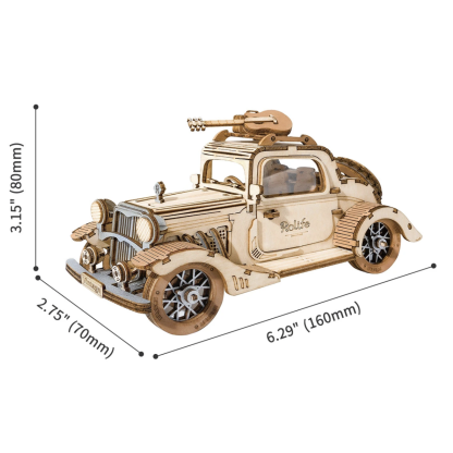 Rolife Vintage Car TG504 - Modern 3D Wooden Puzzle 2