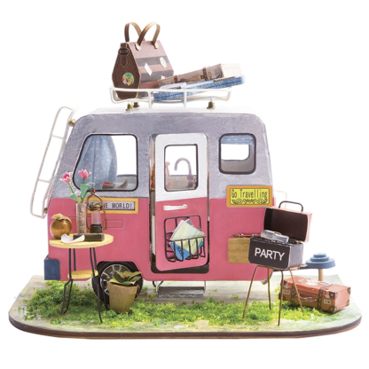 Rolife Happy Camper DGM04 DIY Miniature Camping Car Dollhouse Kit