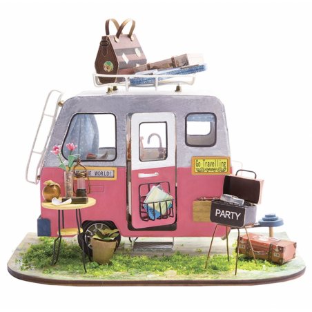 Rolife Happy Camper DGM04 DIY Miniature Camping Car Dollhouse Kit
